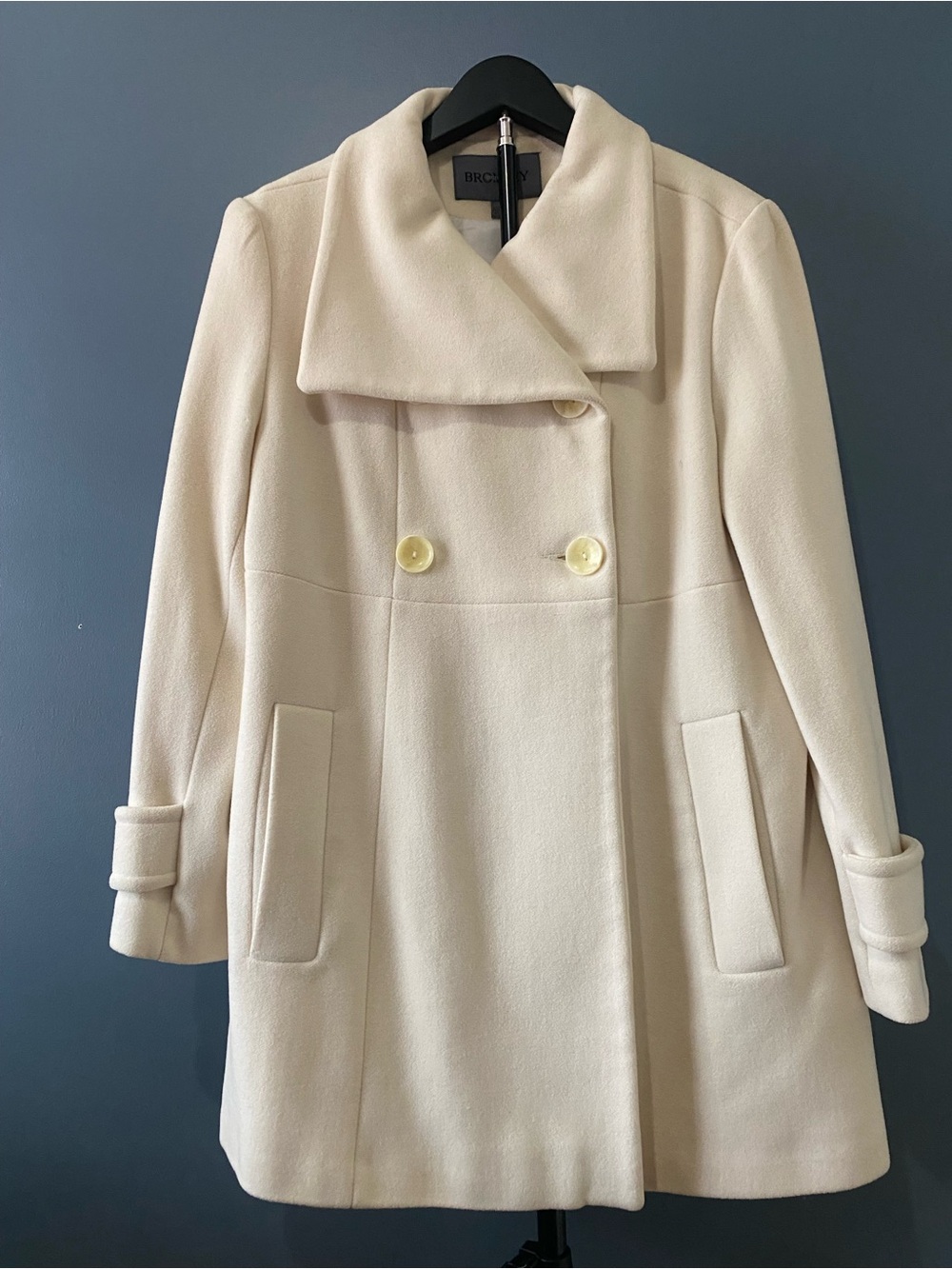Bromley Women's Cream Wool Double-Breasted Coat